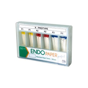 DENTAL WORLD ENDO PAPER PERFECT CONI DI CARTA CON CONICITA' AL 4%  DA 100 PEZZI - COD. 0000435 / 0000436 / 0000437 / 0000438