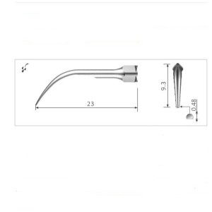 DENTAL WORLD PUNTA SCALER PER ABLAZIONE COMPATIBILE SAT GD5 - COD. X00179