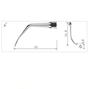 DENTAL WORLD PUNTA SCALER PERIO COMPATIBILE SAT PD2R - COD. X001184