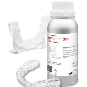 OPTIPRINT CLARA RESINA TRASPARENTE PER STAMPA 3D PER LA PRODUZIONE ADDITIVA DI SPLINT OCCLUSALI DA 500G - COD. PPCLT5