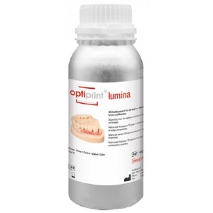 OPTIPRINT LUMINA RESINA TRASLUCIDA PER STAMPA 3D PER LA PRODUZIONE ADDITIVA DI CORONE E PONTI PROVVISORI DA 500G - COD. PPLM5