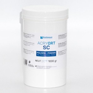 RUTHINIUM ACRY ORT SC POLVERE PER RESINA ACRILICA ORTODONTICA POLIMERIZZABILE A FREDDO DA 1KG COD. 1250002