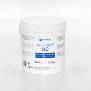 RUTHINIUM ACRY ORT SC POLVERE PER RESINA ACRILICA ORTODONTICA POLIMERIZZABILE A FREDDO DA 500GR COD. 1220002