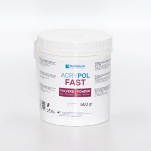 RUTHINIUM ACRY POL FAST POLVERE PER RESINA ACRILICA TERMOPOLIMERIZZANTE RAPIDA A CALDO DA 500G COD. 1000200