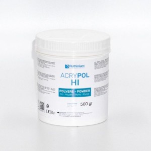 RUTHINIUM ACRY POL HI POLVERE PER RESINA ACRILICA POLIMERIZZABILE A CALDO DA 500G COD. 1000300