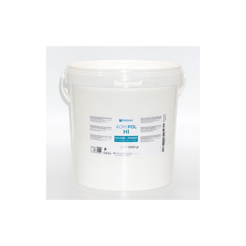 RUTHINIUM ACRY POL HI POLVERE PER RESINA ACRILICA POLIMERIZZABILE A CALDO DA 5KG COD. 1000304