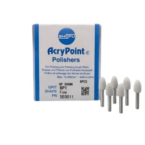SHOFU ACRYPOINT POLISHERS GOMMINI IN SILICONE A GRANA FINE PER RESINE PMMA - COD. SE0011