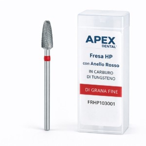 APEX DENTAL FRESA HP IN CARBURO DI TUNGSTENO CON ANELLO ROSSO DI GRANA FINE