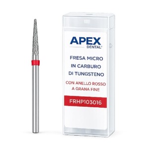 APEX DENTAL FRESA CON ANELLO ROSSO IN CARBURO DI TUNGSTENO DI GRANA FINE - COD. FRHP103016