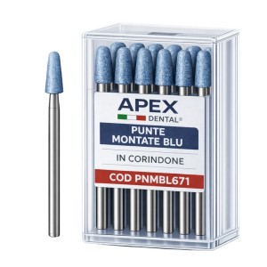 APEX DENTAL PUNTA MONTATA 671 BLU IN CORINDONE - COD. PNMBL671
