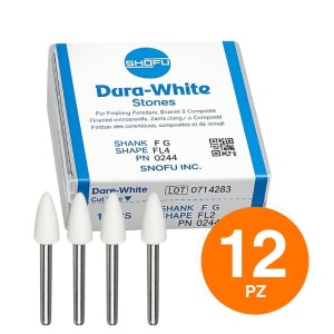 SHOFU DURA WHITE STONES 12 PUNTE ABRASIVE IN OSSIDO DI ALLUMINO