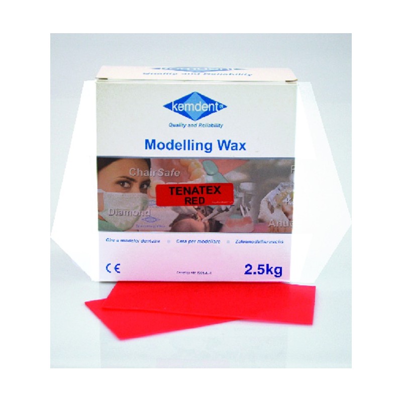 KEMDENT TENATEX FOGLI IN CERA ROSSA PER MODELLARE QUALITA' ORO DA 2500G - COD. 05/01002